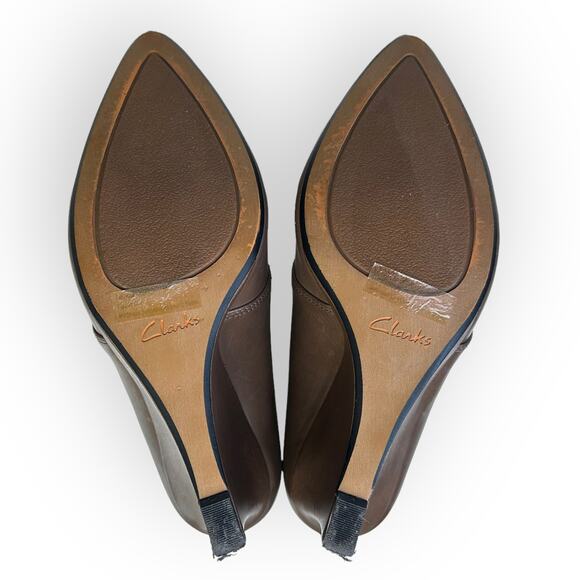 Clarks Women's Kelbrook Azizi Lace-Up Leather Ankle Boot 9M Taupe brown Leather - Picture 9 of 12